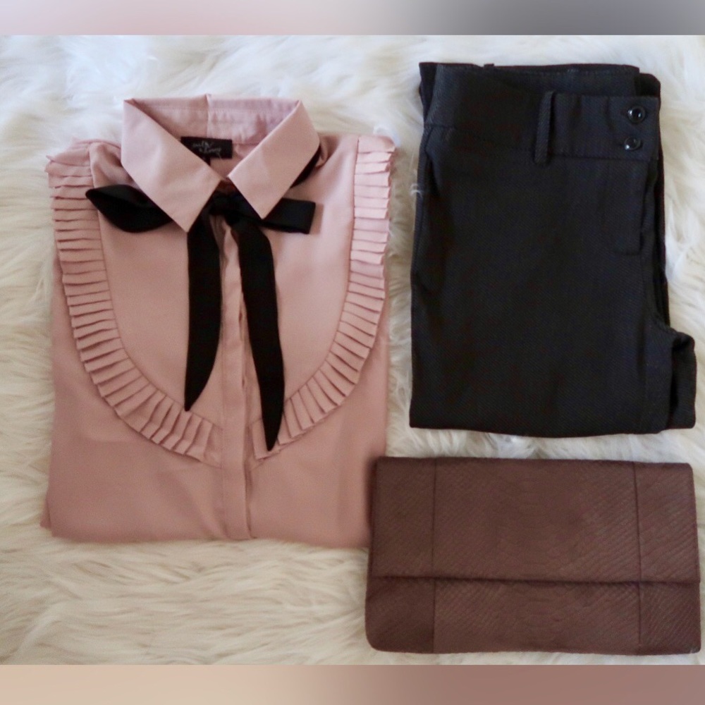 ALISSA-Classy Neck Bow Tie Professional Blouse - Picture 4 of 6